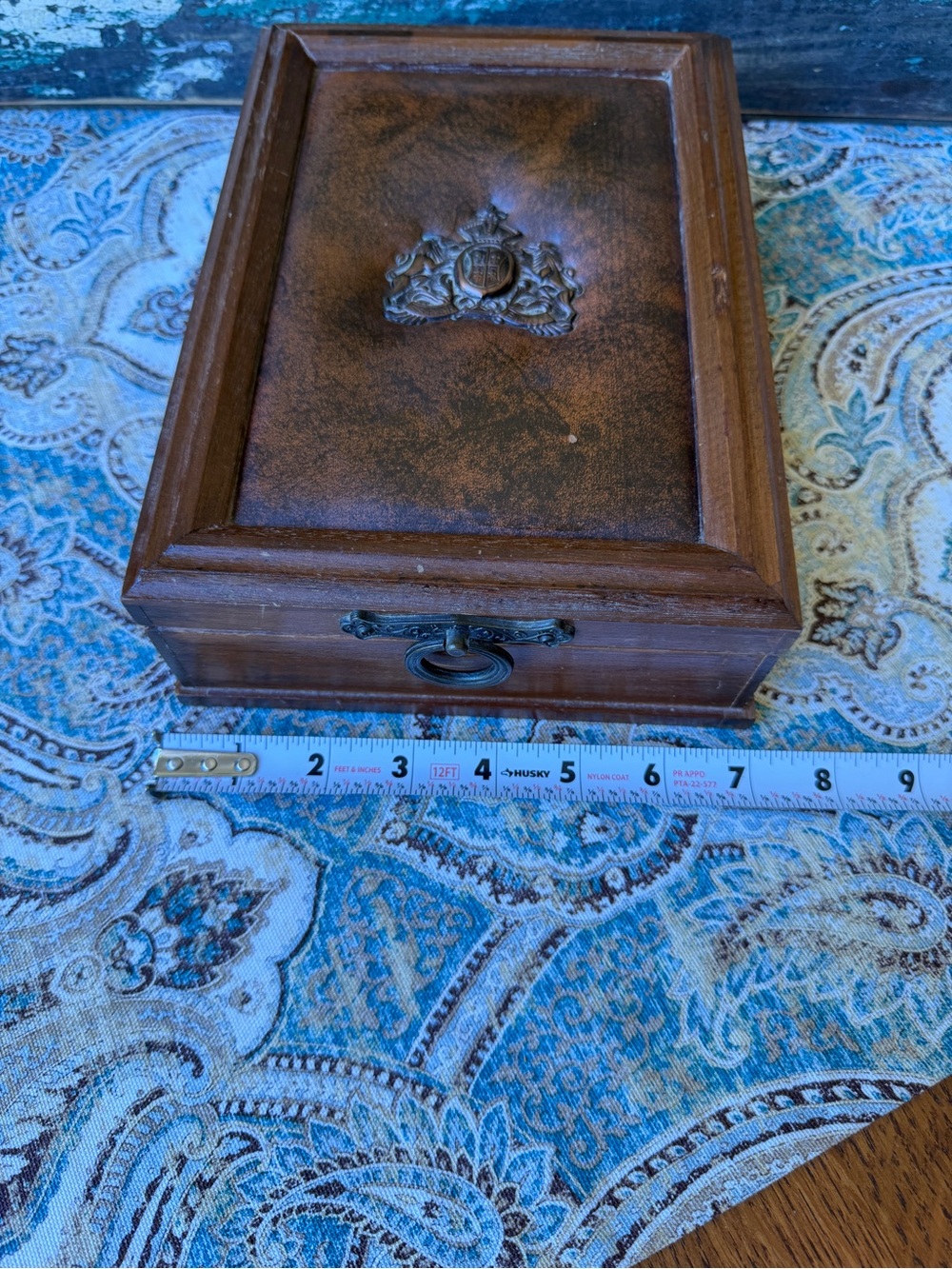 Wooden Jewelry Box Made in Japan Keepsake Box Velvet Lined Vintage - Picture 4 of 8
